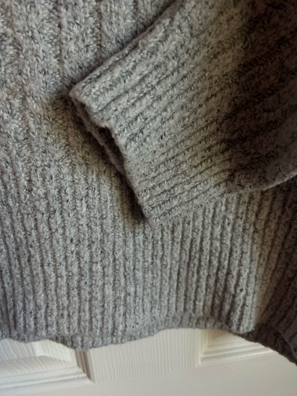William Rast Light Gray Ribbed Cowl Neck Sweater - Picture 3 of 4